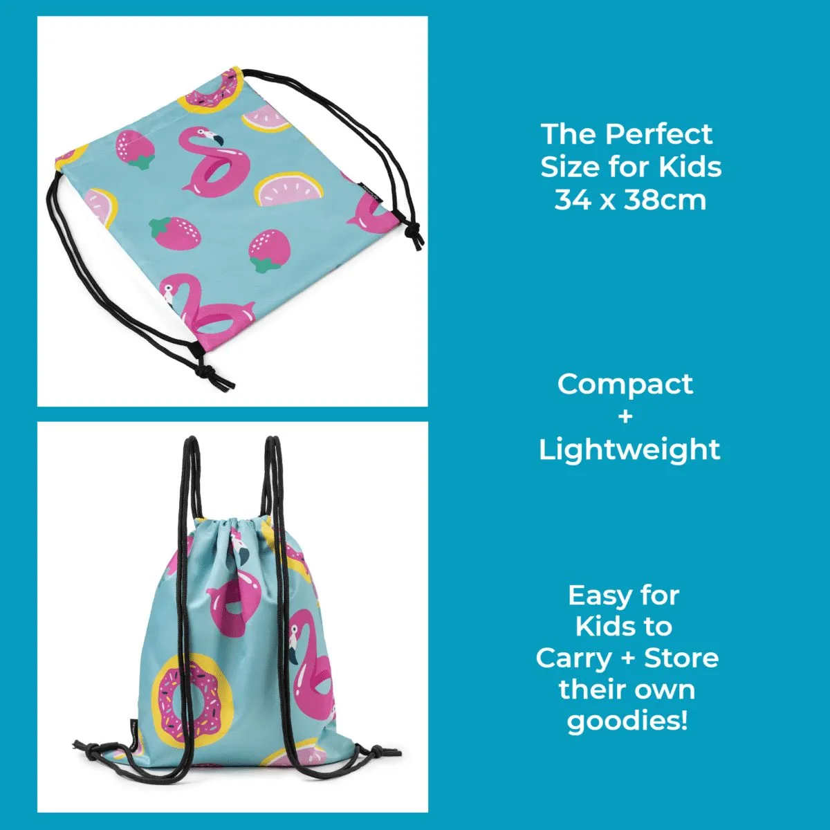 Flamingo Drawstring Swim Bag
